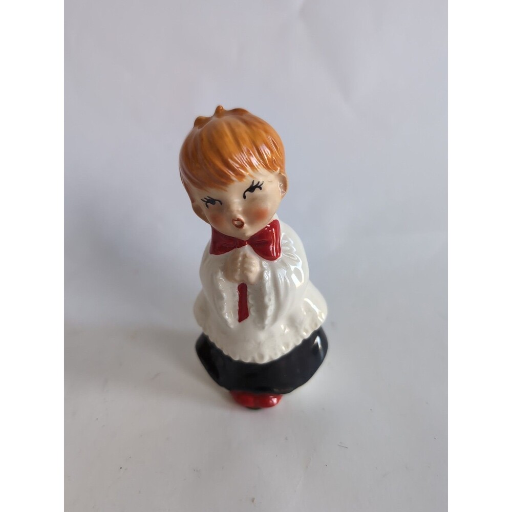 Vintage Lefton Praying Christmas Choir Boy Ceramic Figurine